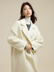 Suit Collar Single Button Wool Coat