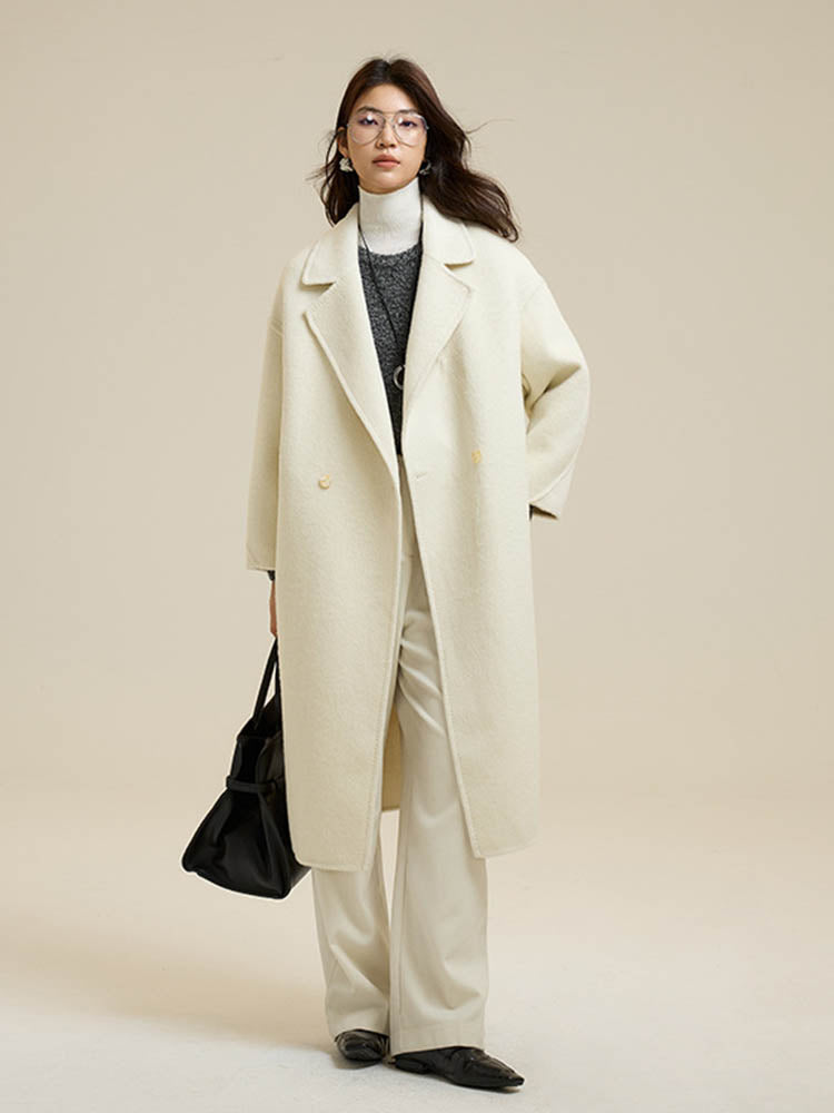 Suit Collar Single Button Wool Coat