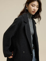 Suit Collar Single Button Wool Coat