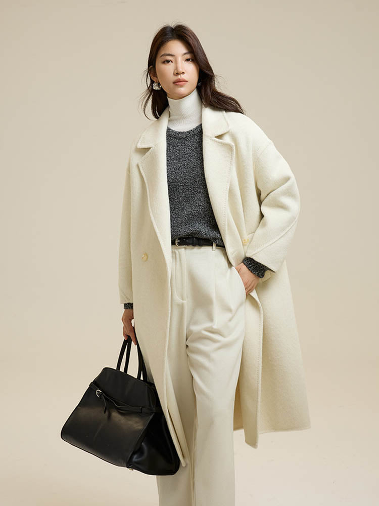 Suit Collar Single Button Wool Coat