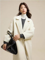 Suit Collar Single Button Wool Coat