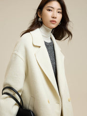 Suit Collar Single Button Wool Coat