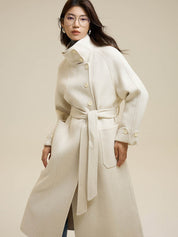 Stand-Up Collar Patch Pocket Wool Coat