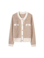 Chic Pearl Button Wool Short Sweater