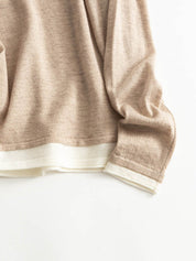 Layered Contrast Color Wool Knit Sweater