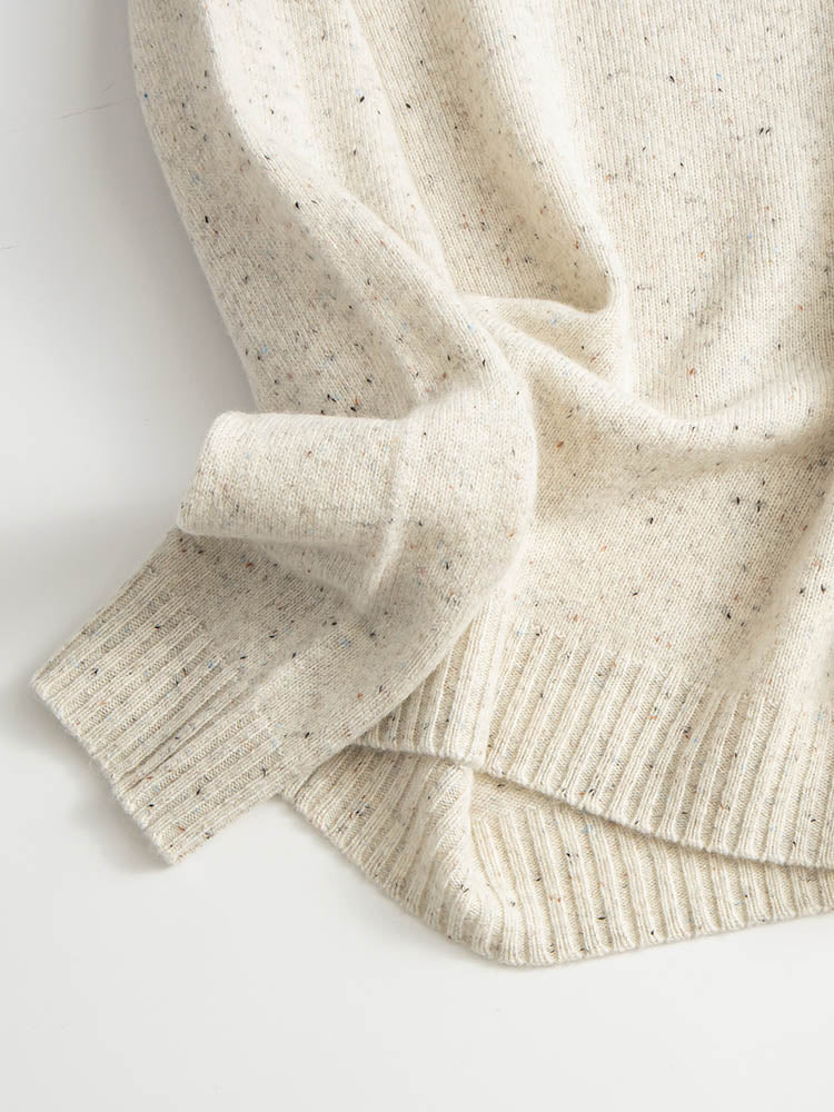 Classic Speckled Crewneck Wool Sweater