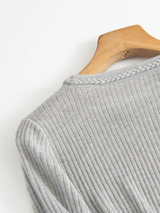 Classic Cable Knit Neck Wool Sweater