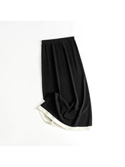 Chic Slimming Knit Colorblock Wool Skirt