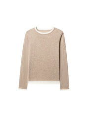 Layered Contrast Color Wool Knit Sweater