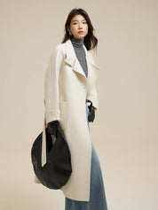 Stand-Up Collar Patch Pocket Wool Coat