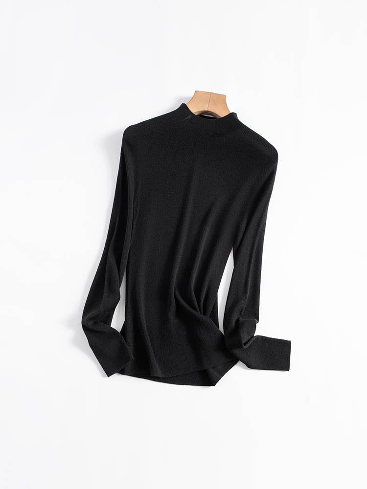 Minimalist Turtleneck Wool Sweater