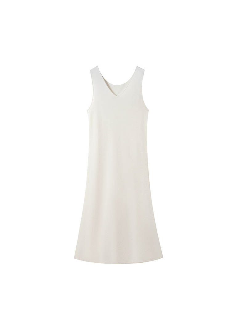 Simple Sleeveless Knitted Wool Dress