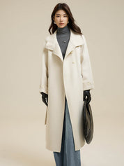 Stand-Up Collar Patch Pocket Wool Coat