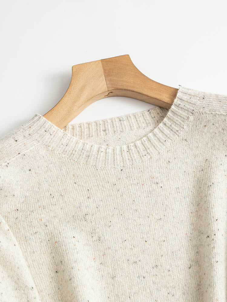 Classic Speckled Crewneck Wool Sweater