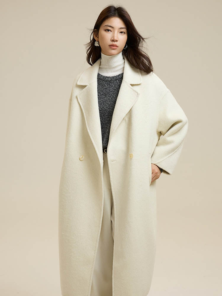 Suit Collar Single Button Wool Coat