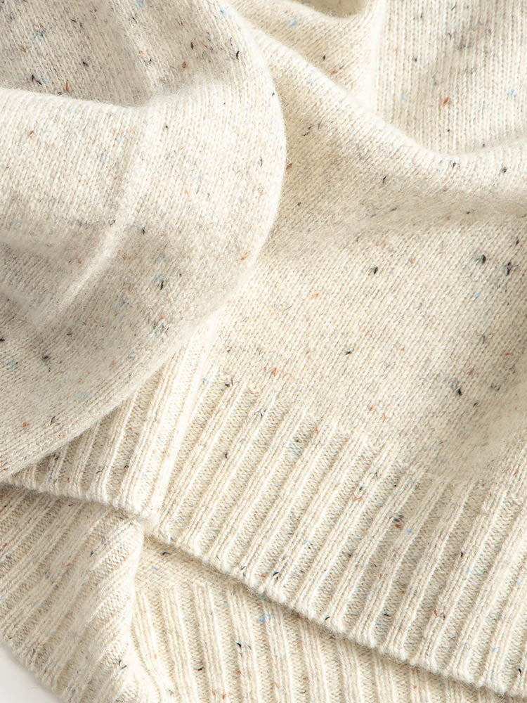 Classic Speckled Crewneck Wool Sweater