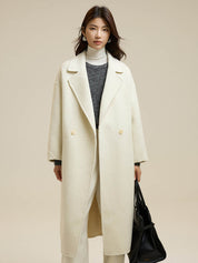 Suit Collar Single Button Wool Coat