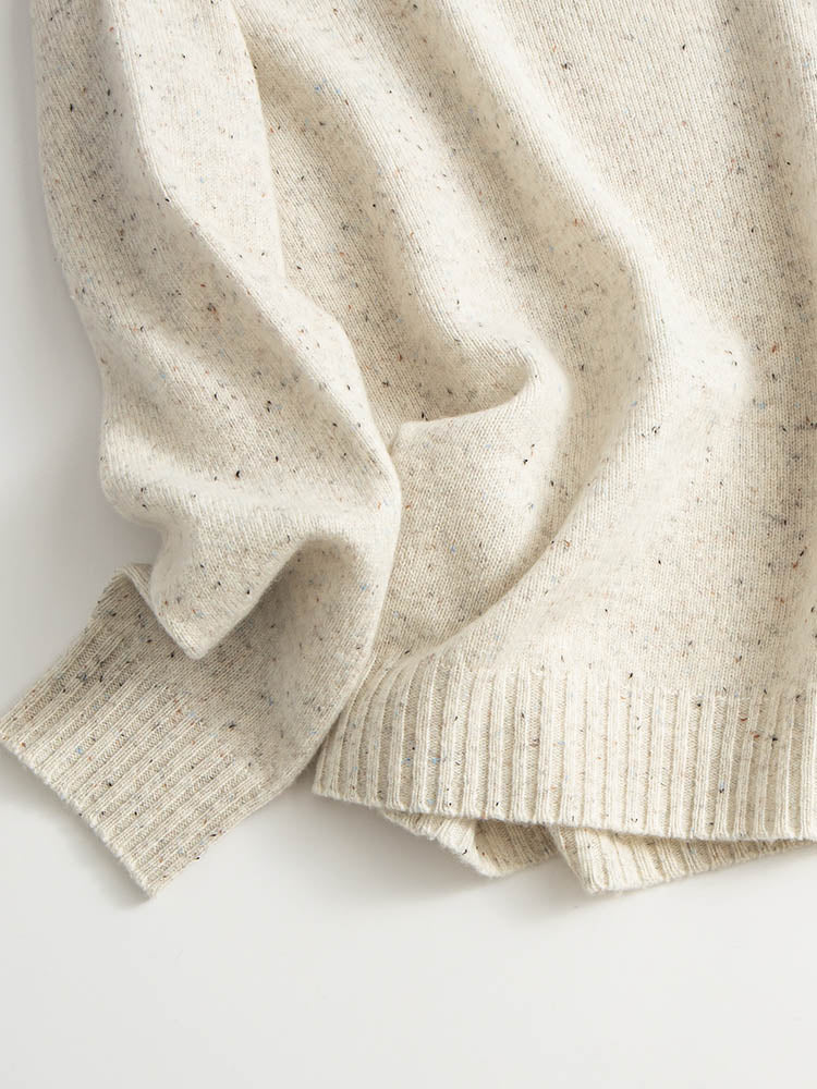 Classic Speckled Crewneck Wool Sweater