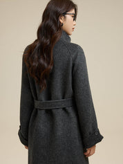 Stand-Up Collar Patch Pocket Wool Coat