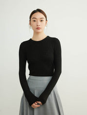 Classic Cable Knit Neck Wool Sweater