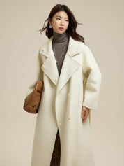 Stand-Up Collar Side Placket Tie Wool Coat