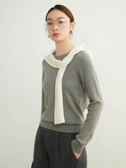 Round Neck Seamless Cashmere Sweater