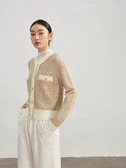 Chic Pearl Button Wool Short Sweater